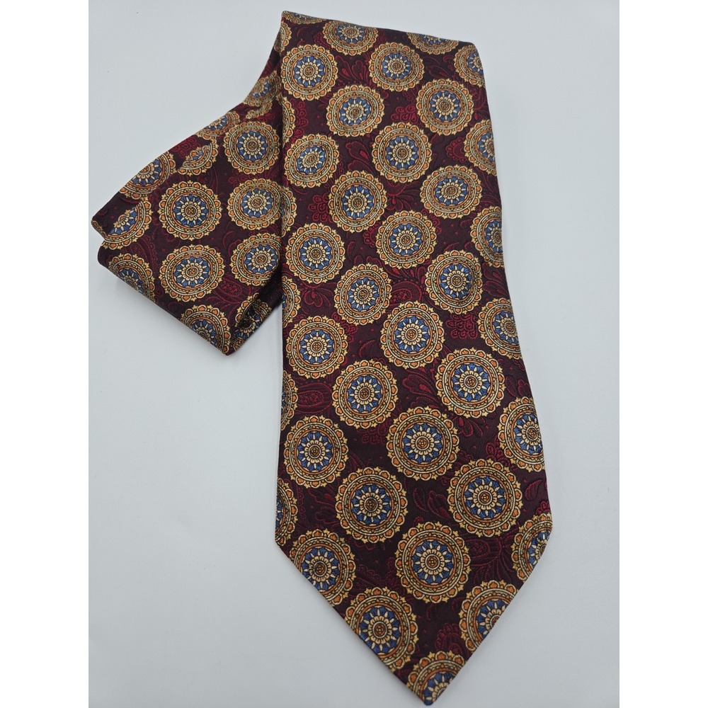 Jos A Bank Tie Limited Edition Signature Gold Silk Tie Medallion Paisley #84/200